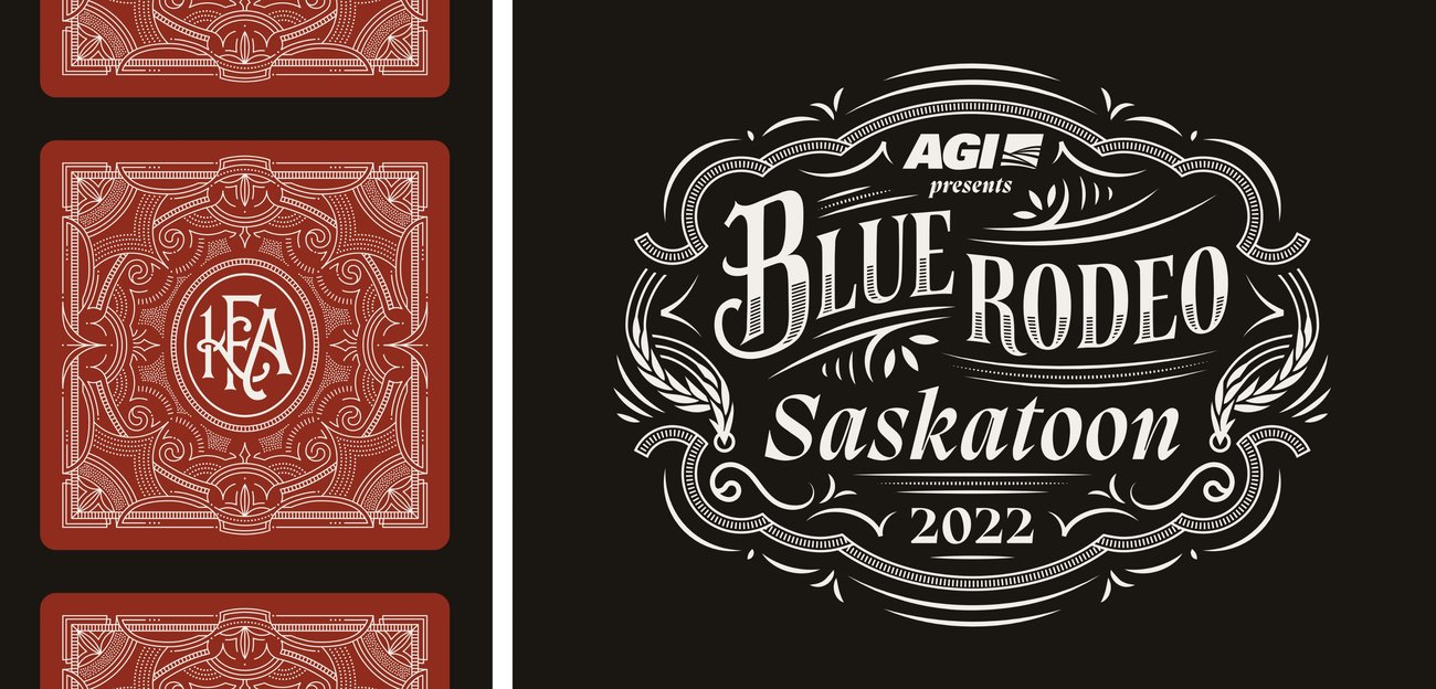 Card design for the One Thousand Faces of Adventure board game and Blue Rodeo concert branding by Ben Didier