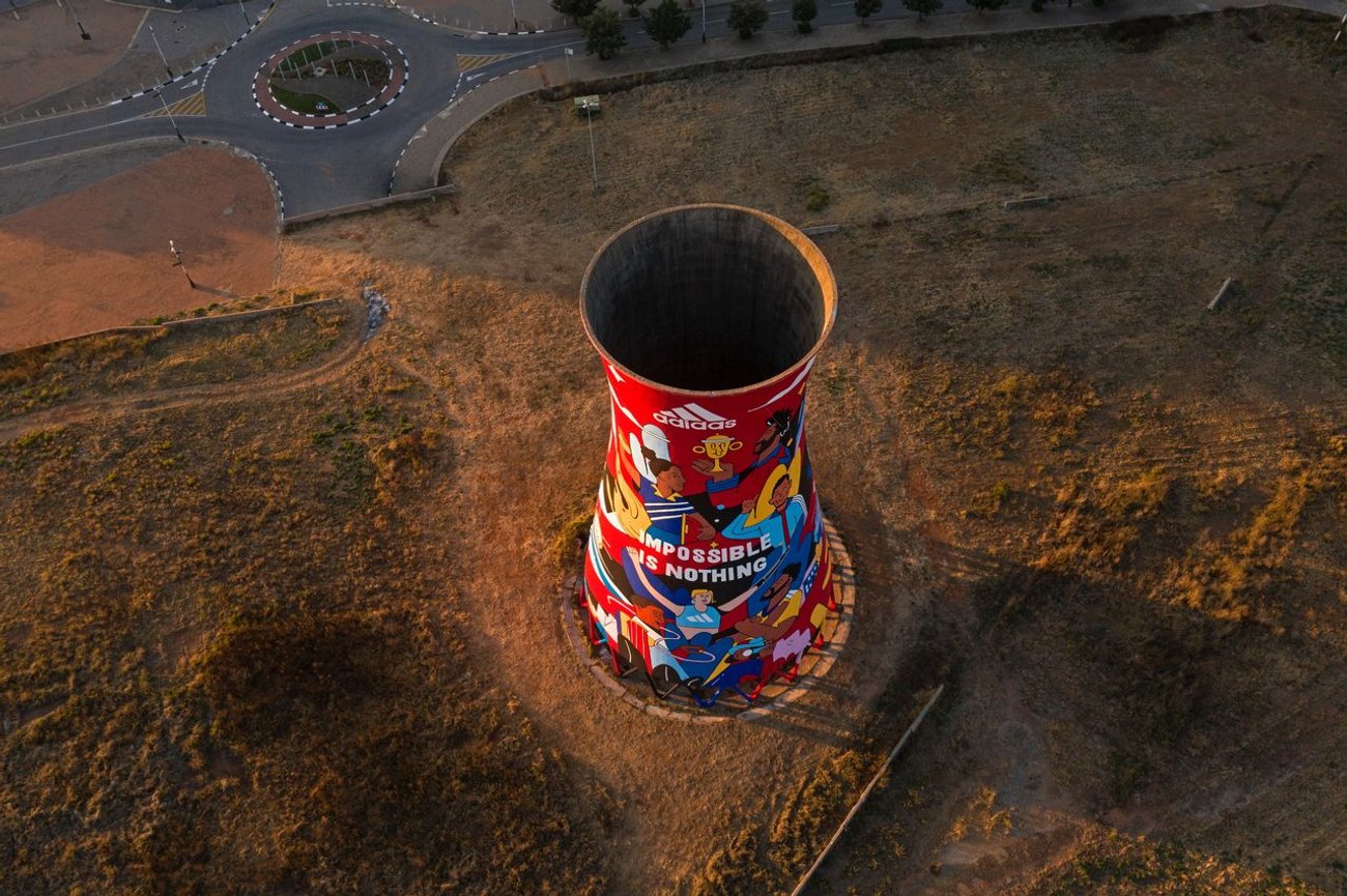 Street art collaboration with Adidas by Russell Abrahams