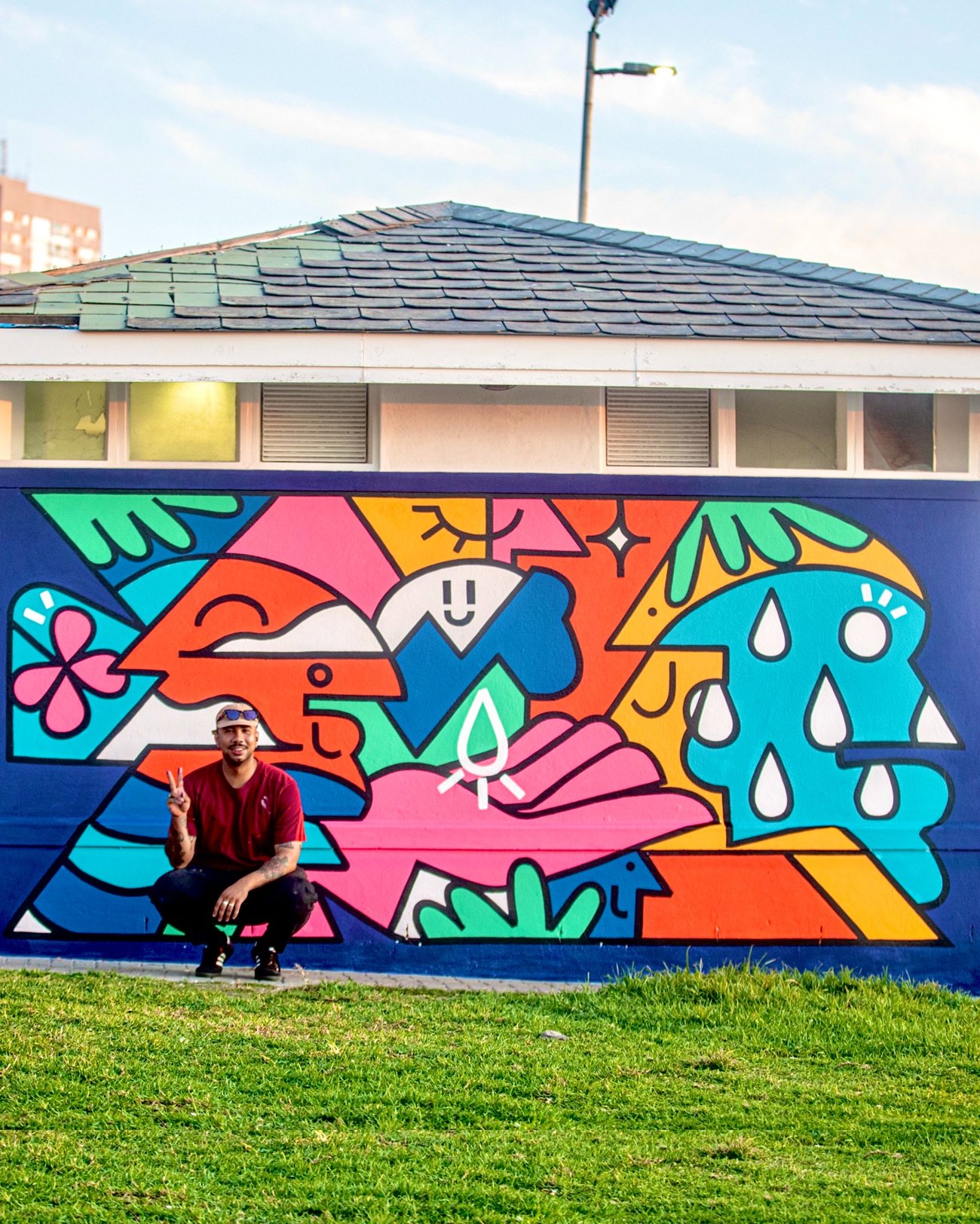Contemporary art piece by Russell Abrahams with geometric design